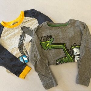 John Deere Gray and Yellow Construction Long Sleeve Tees